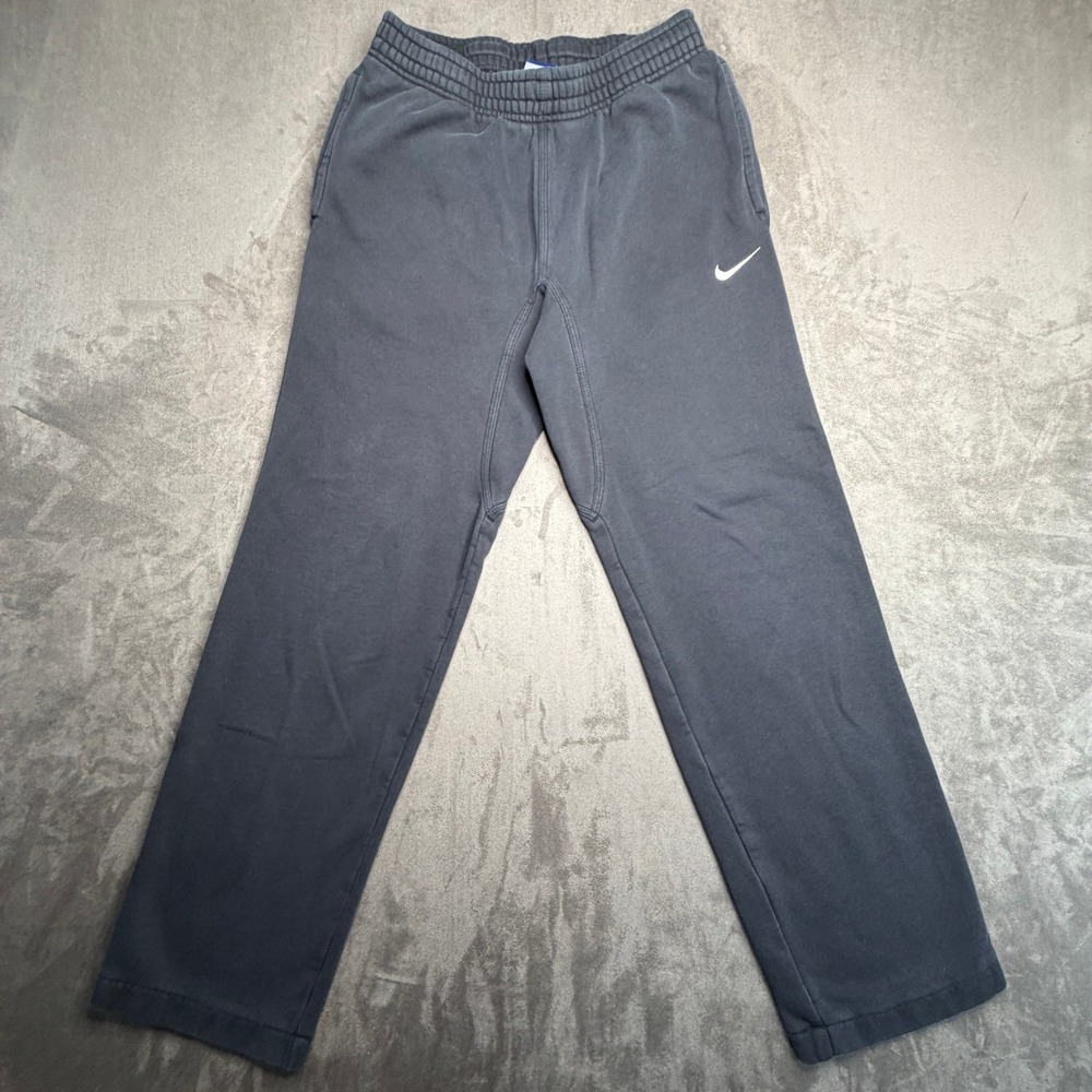 Nike Sweatpants Mens Small Charcoal Gray Embroidered Swoosh Straight Leg Fleece